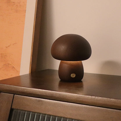 Wooden Cute Mushroom LED Night Light - Luma Lights