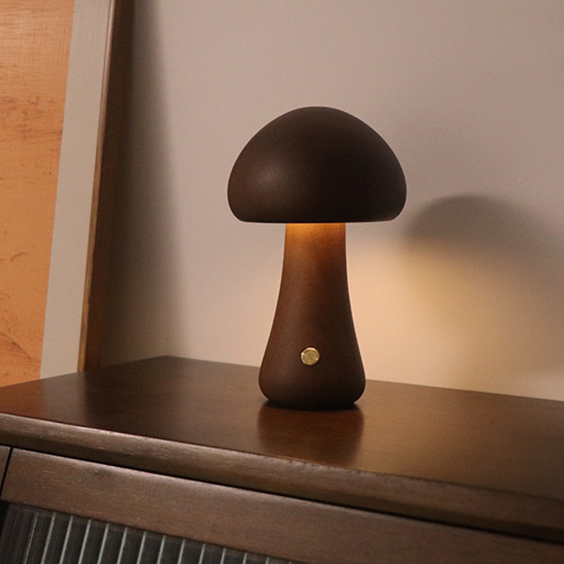 Wooden Cute Mushroom LED Night Light - Luma Lights