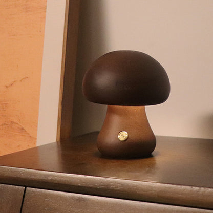Wooden Cute Mushroom LED Night Light - Luma Lights