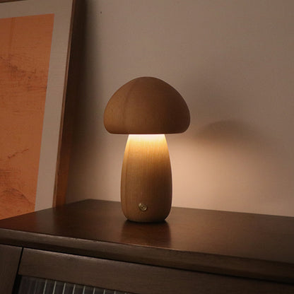 Wooden Cute Mushroom LED Night Light - Luma Lights